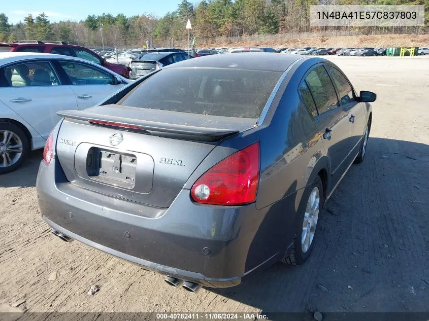 2007 Nissan Maxima 3.5 Sl VIN: 1N4BA41E57C837803 Lot: 40782411