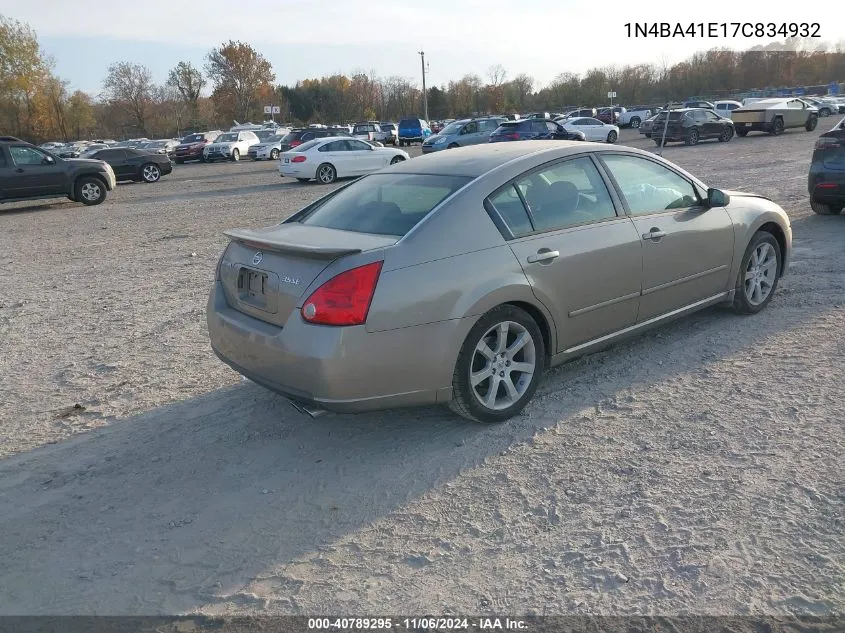 1N4BA41E17C834932 2007 Nissan Maxima 3.5 Se