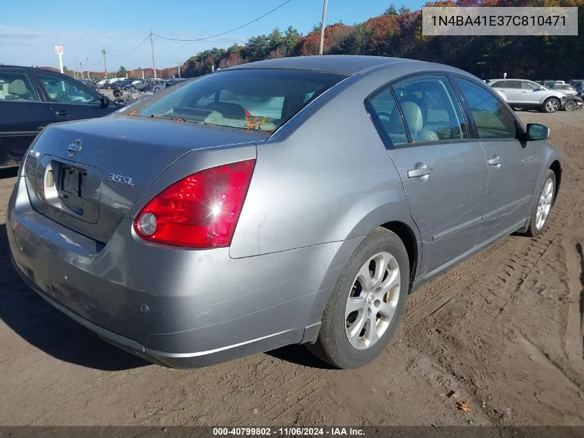 2007 Nissan Maxima 3.5 Sl VIN: 1N4BA41E37C810471 Lot: 40799802