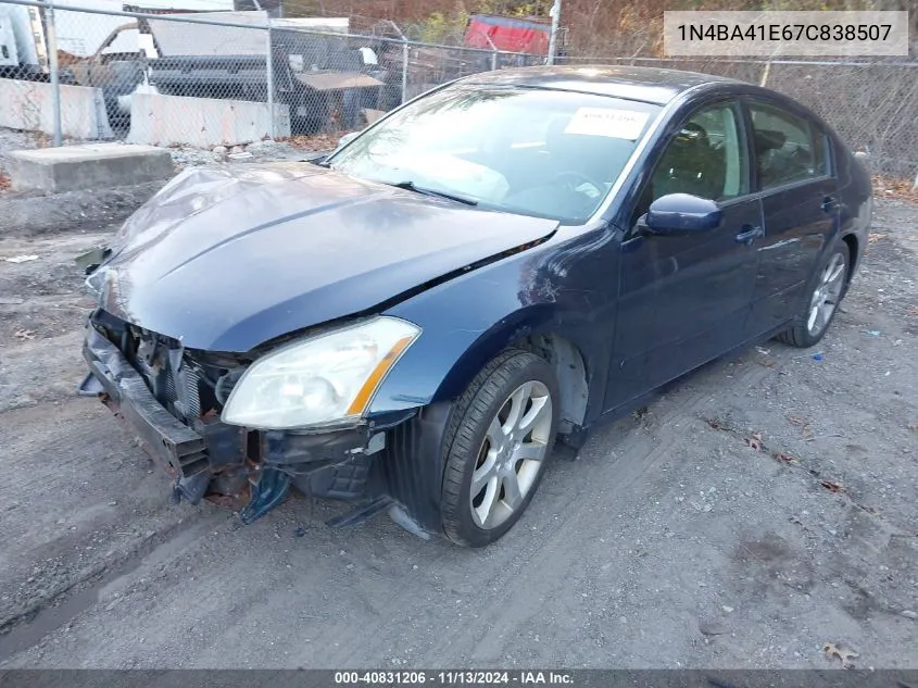 2007 Nissan Maxima 3.5 Se VIN: 1N4BA41E67C838507 Lot: 40831206