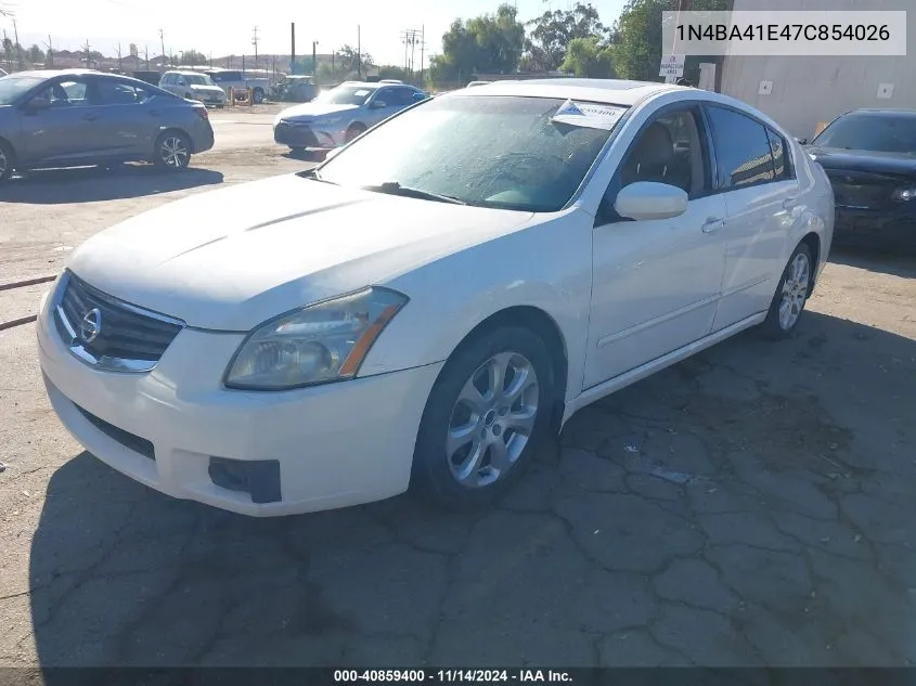 2007 Nissan Maxima 3.5 Sl VIN: 1N4BA41E47C854026 Lot: 40859400