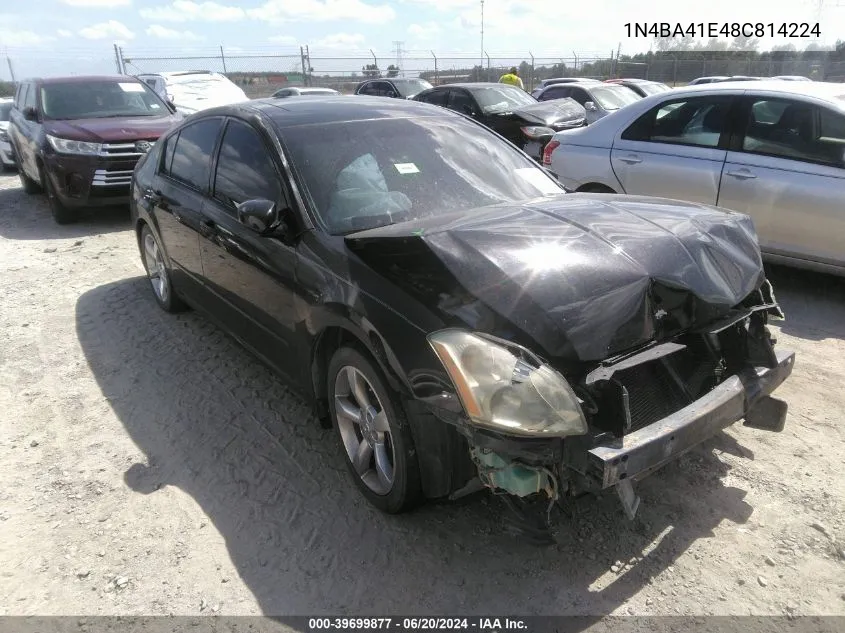 2008 Nissan Maxima 3.5 Se VIN: 1N4BA41E48C814224 Lot: 39699877