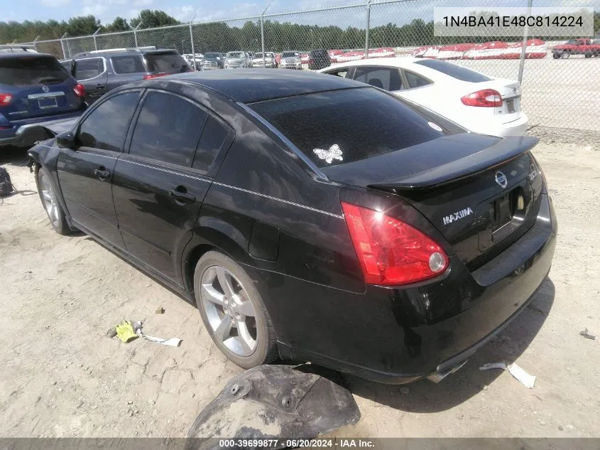 1N4BA41E48C814224 2008 Nissan Maxima 3.5 Se