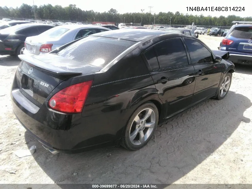 1N4BA41E48C814224 2008 Nissan Maxima 3.5 Se