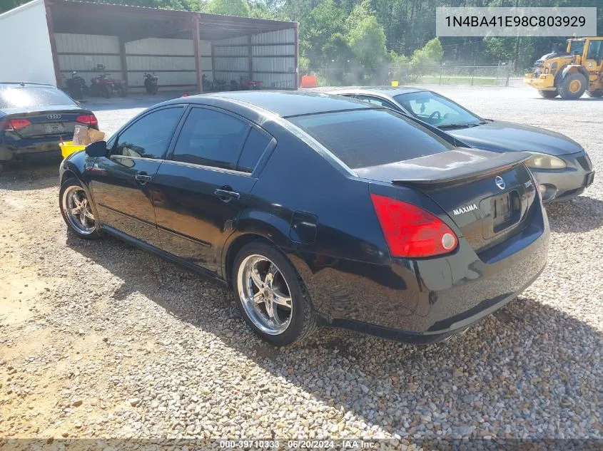 2008 Nissan Maxima 3.5 Se VIN: 1N4BA41E98C803929 Lot: 39710333