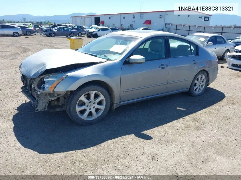 2008 Nissan Maxima 3.5 Sl VIN: 1N4BA41E88C813321 Lot: 39736392