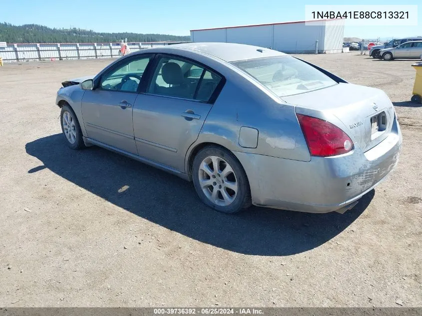 2008 Nissan Maxima 3.5 Sl VIN: 1N4BA41E88C813321 Lot: 39736392