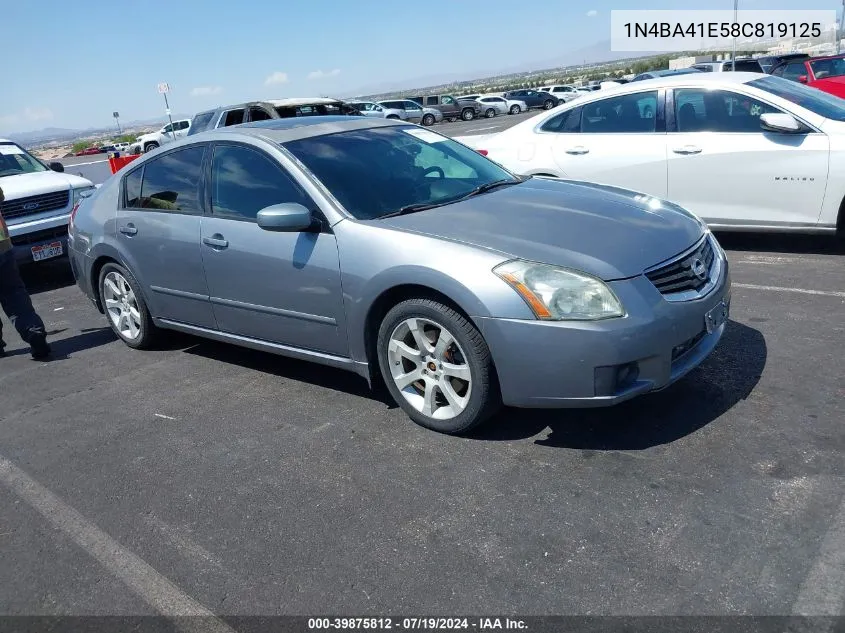 2008 Nissan Maxima 3.5 Se VIN: 1N4BA41E58C819125 Lot: 39875812