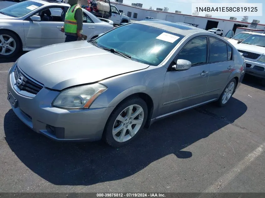 2008 Nissan Maxima 3.5 Se VIN: 1N4BA41E58C819125 Lot: 39875812