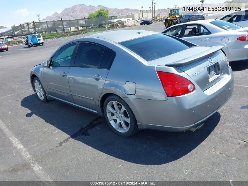 2008 Nissan Maxima 3.5 Se VIN: 1N4BA41E58C819125 Lot: 39875812