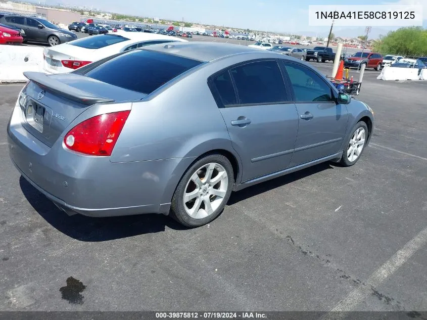 2008 Nissan Maxima 3.5 Se VIN: 1N4BA41E58C819125 Lot: 39875812