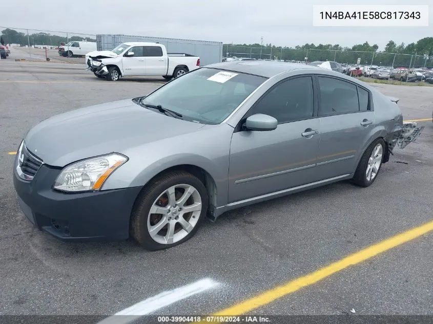 1N4BA41E58C817343 2008 Nissan Maxima 3.5 Se