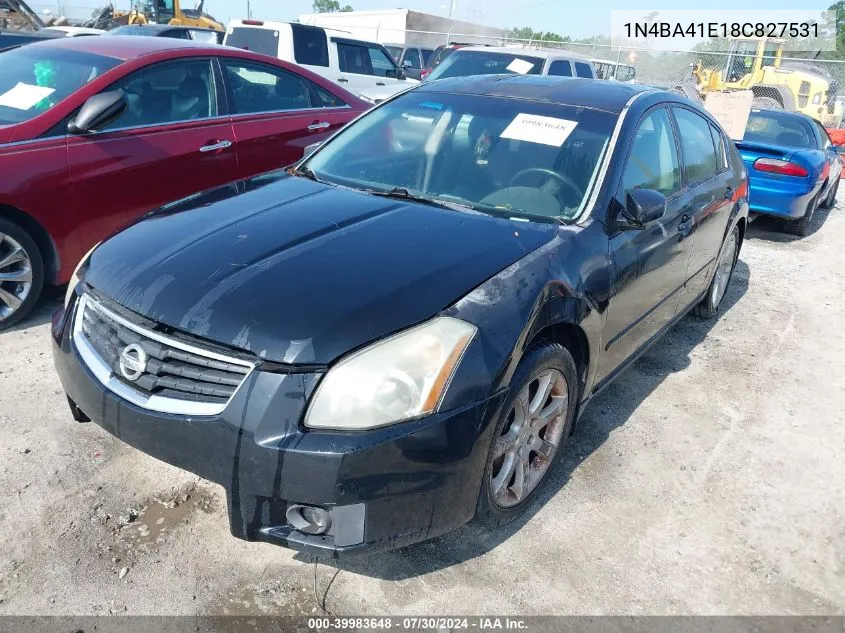 2008 Nissan Maxima 3.5 Se VIN: 1N4BA41E18C827531 Lot: 39983648