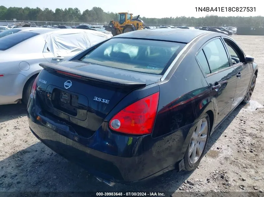 1N4BA41E18C827531 2008 Nissan Maxima 3.5 Se