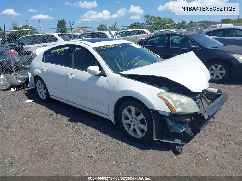 2008 Nissan Maxima 3.5 Sl VIN: 1N4BA41EX8C821128 Lot: 40005275