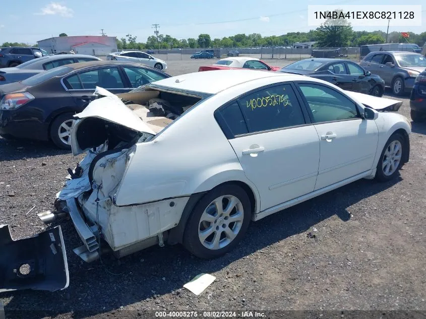 1N4BA41EX8C821128 2008 Nissan Maxima 3.5 Sl