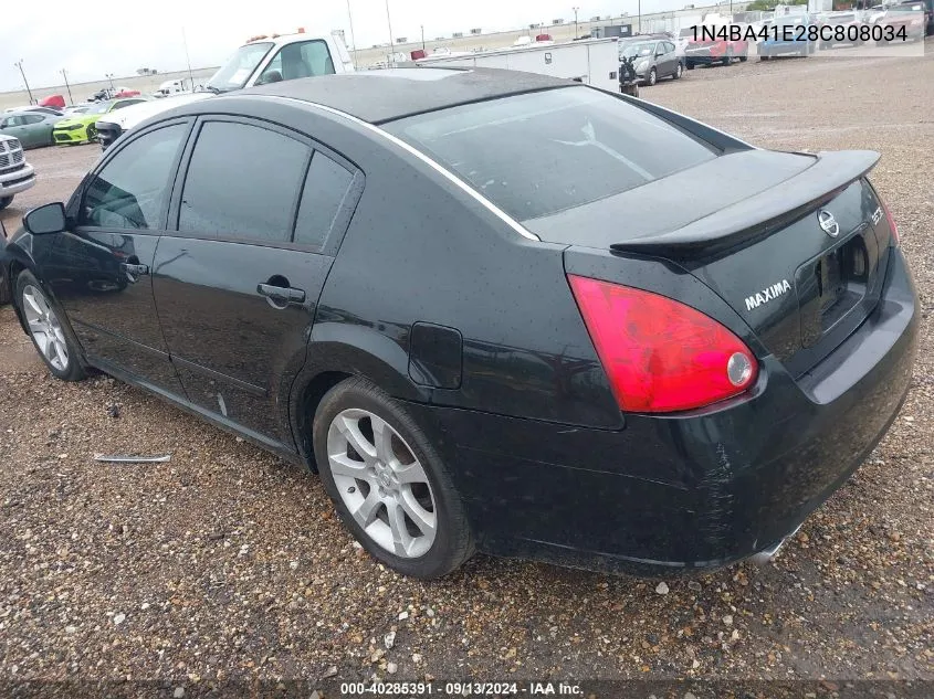 2008 Nissan Maxima 3.5 Se VIN: 1N4BA41E28C808034 Lot: 40285391