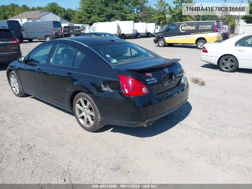 1N4BA41E78C836668 2008 Nissan Maxima 3.5 Se