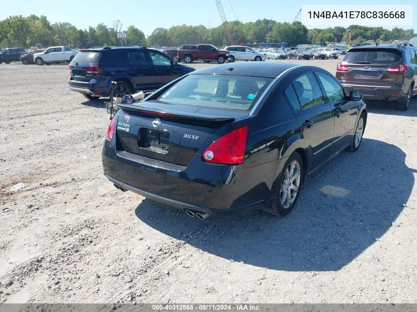 1N4BA41E78C836668 2008 Nissan Maxima 3.5 Se