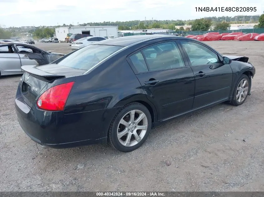 2008 Nissan Maxima 3.5 Se/3.5 Sl VIN: 1N4BA41E48C820895 Lot: 40342824