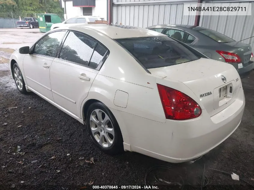 2008 Nissan Maxima 3.5 Sl VIN: 1N4BA41E28C829711 Lot: 40378645