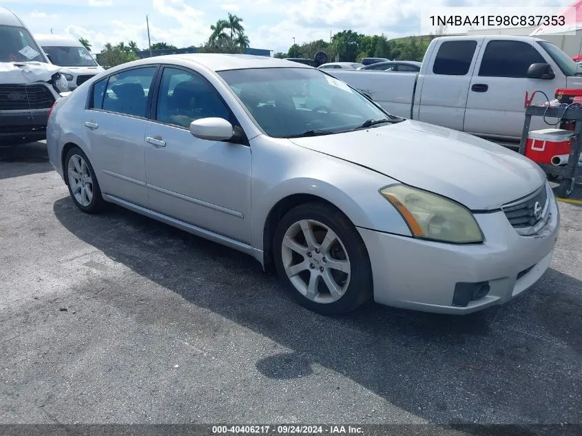 2008 Nissan Maxima Se/Sl VIN: 1N4BA41E98C837353 Lot: 40406217