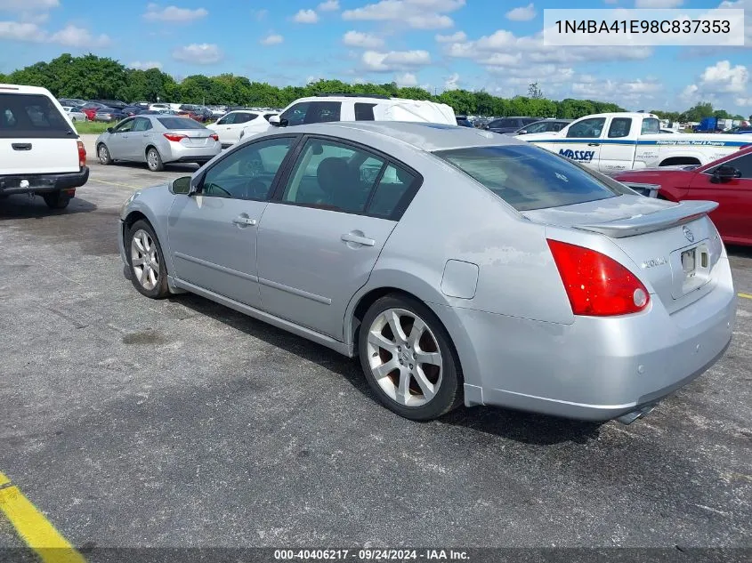 2008 Nissan Maxima Se/Sl VIN: 1N4BA41E98C837353 Lot: 40406217