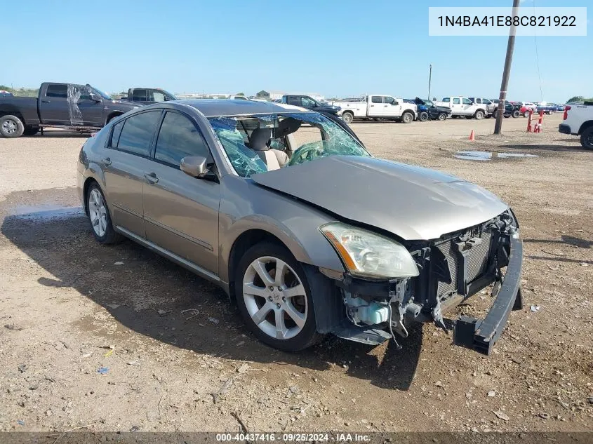 2008 Nissan Maxima 3.5 Se VIN: 1N4BA41E88C821922 Lot: 40437416