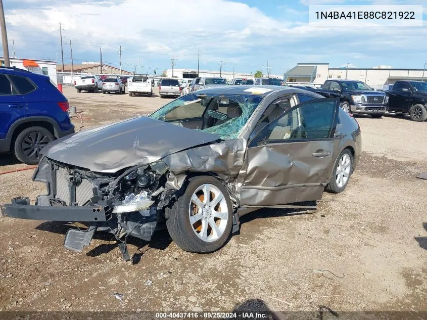 2008 Nissan Maxima 3.5 Se VIN: 1N4BA41E88C821922 Lot: 40437416