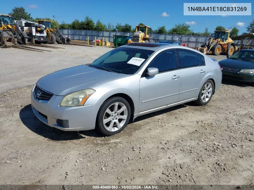 2008 Nissan Maxima 3.5 Se VIN: 1N4BA41E18C831269 Lot: 40486063