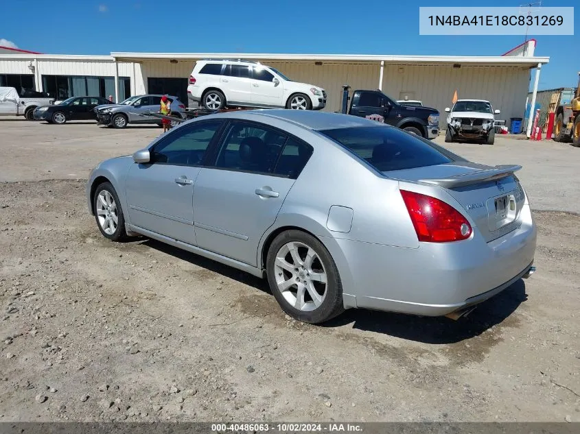 2008 Nissan Maxima 3.5 Se VIN: 1N4BA41E18C831269 Lot: 40486063