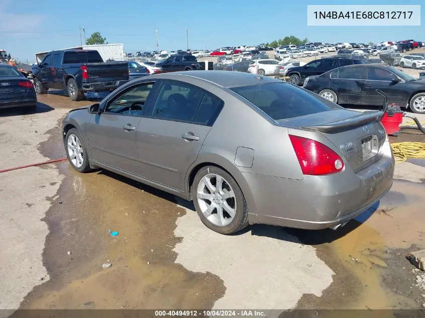 2008 Nissan Maxima 3.5 Se VIN: 1N4BA41E68C812717 Lot: 40494912