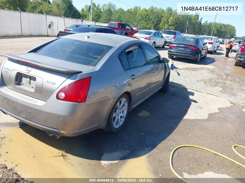 2008 Nissan Maxima 3.5 Se VIN: 1N4BA41E68C812717 Lot: 40494912