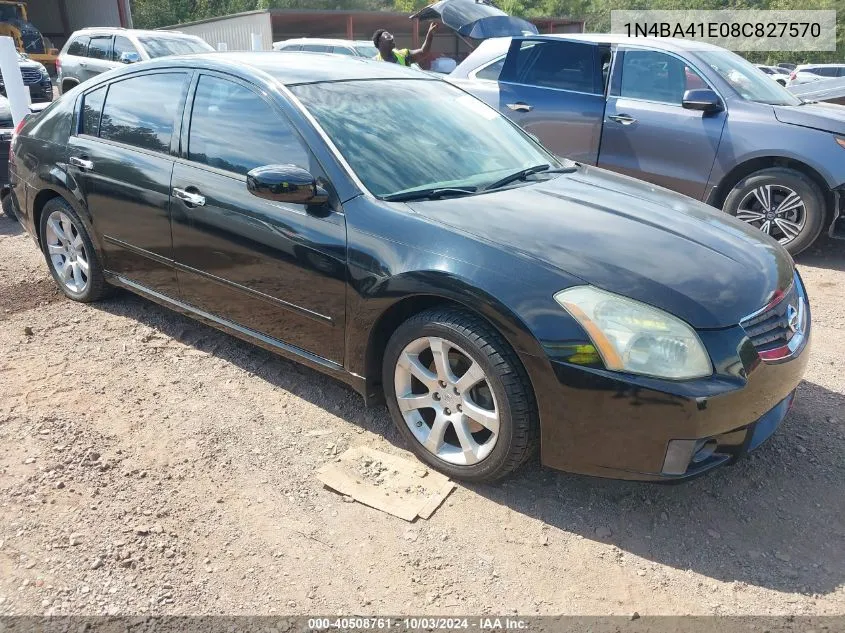 2008 Nissan Maxima 3.5 Se VIN: 1N4BA41E08C827570 Lot: 40508761