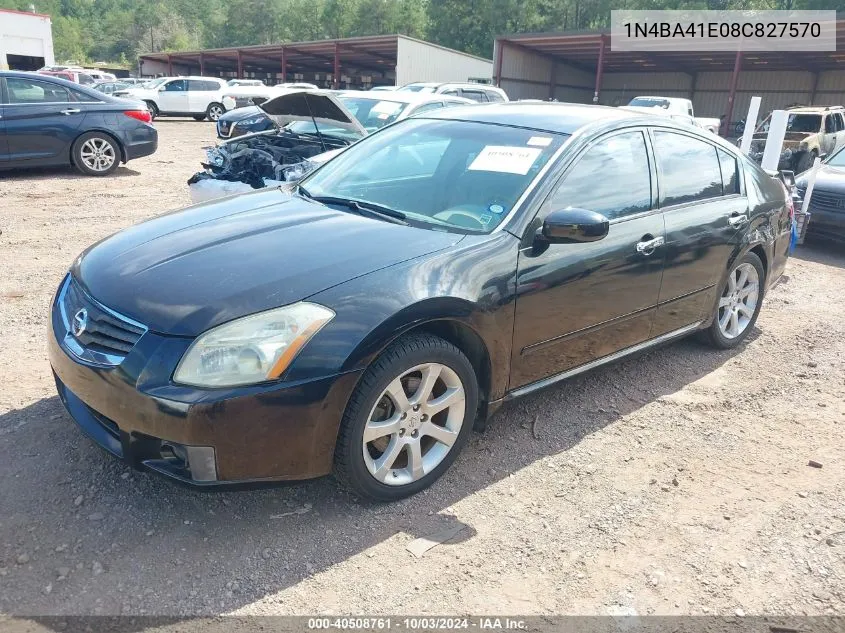 2008 Nissan Maxima 3.5 Se VIN: 1N4BA41E08C827570 Lot: 40508761