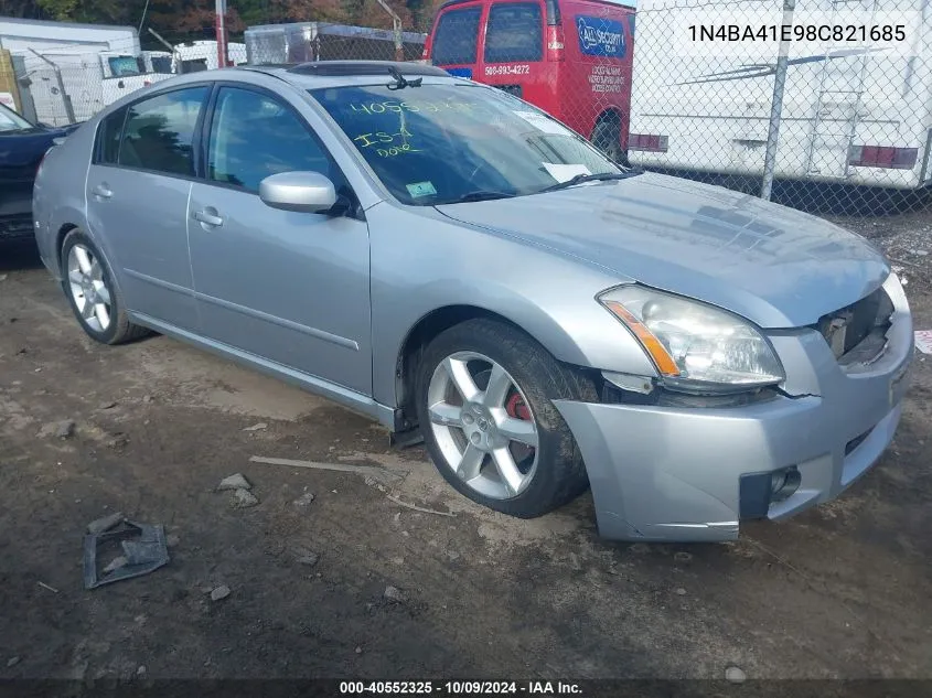 2008 Nissan Maxima Se/Sl VIN: 1N4BA41E98C821685 Lot: 40552325