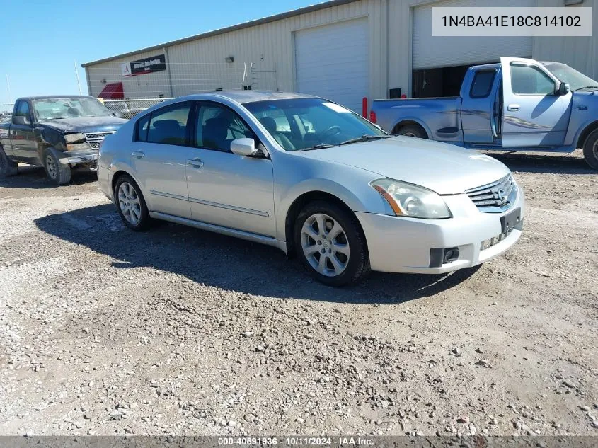 2008 Nissan Maxima 3.5 Sl VIN: 1N4BA41E18C814102 Lot: 40591936