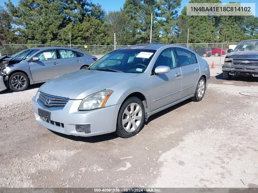 2008 Nissan Maxima 3.5 Sl VIN: 1N4BA41E18C814102 Lot: 40591936