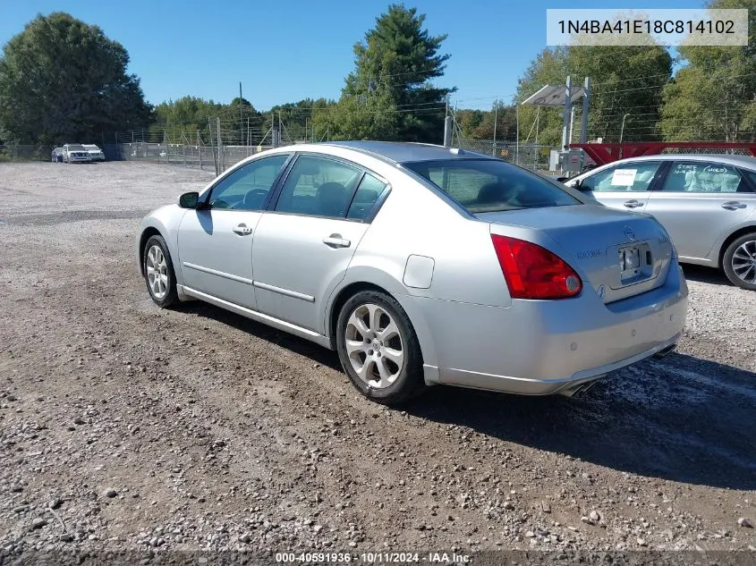 2008 Nissan Maxima 3.5 Sl VIN: 1N4BA41E18C814102 Lot: 40591936