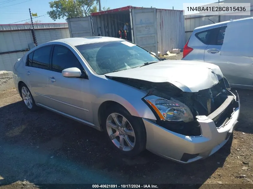 2008 Nissan Maxima 3.5 Se VIN: 1N4BA41E28C815436 Lot: 40621891