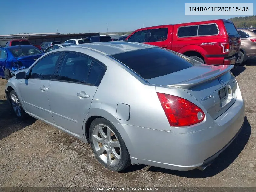 2008 Nissan Maxima 3.5 Se VIN: 1N4BA41E28C815436 Lot: 40621891