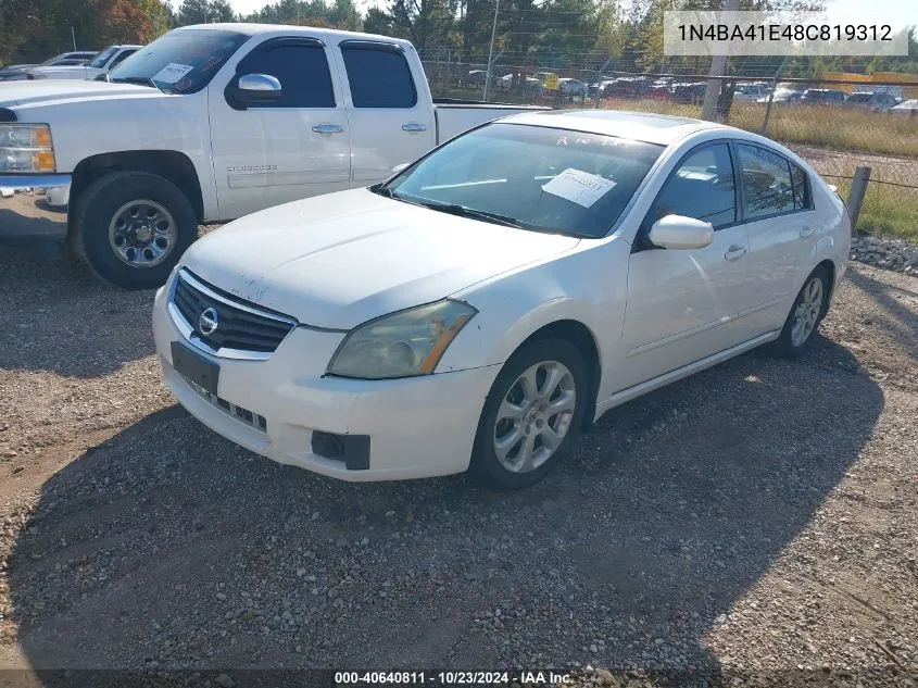 2008 Nissan Maxima 3.5 Sl VIN: 1N4BA41E48C819312 Lot: 40640811