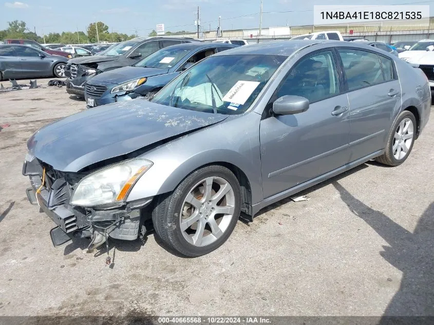 2008 Nissan Maxima 3.5 Se VIN: 1N4BA41E18C821535 Lot: 40665568