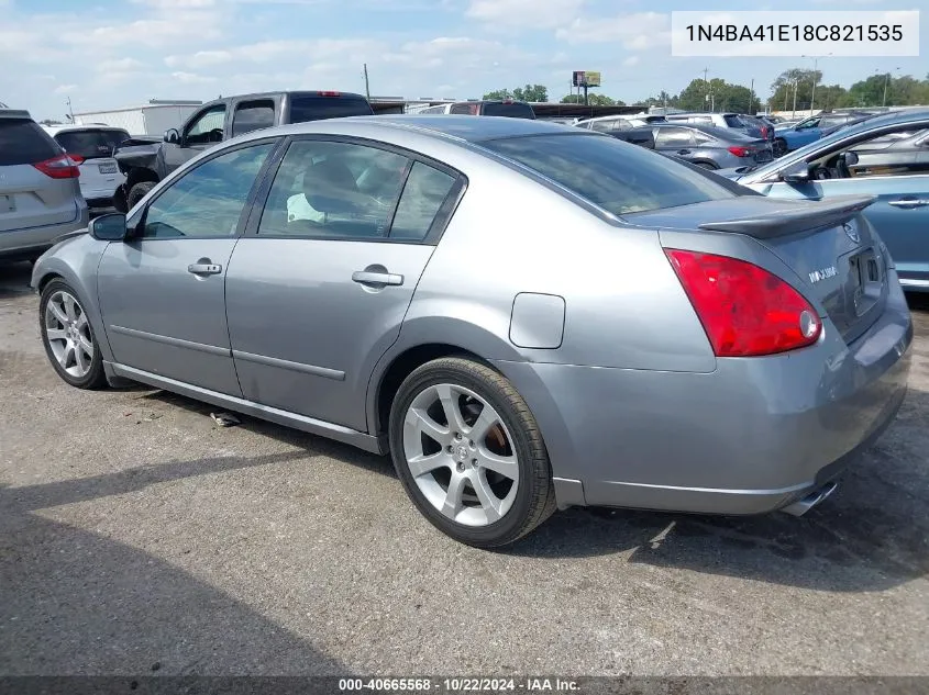 2008 Nissan Maxima 3.5 Se VIN: 1N4BA41E18C821535 Lot: 40665568