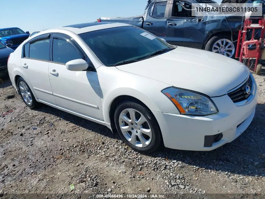 2008 Nissan Maxima 3.5 Sl VIN: 1N4BA41E08C811305 Lot: 40666496