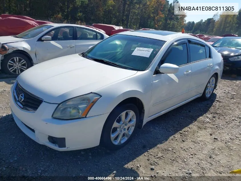 2008 Nissan Maxima 3.5 Sl VIN: 1N4BA41E08C811305 Lot: 40666496