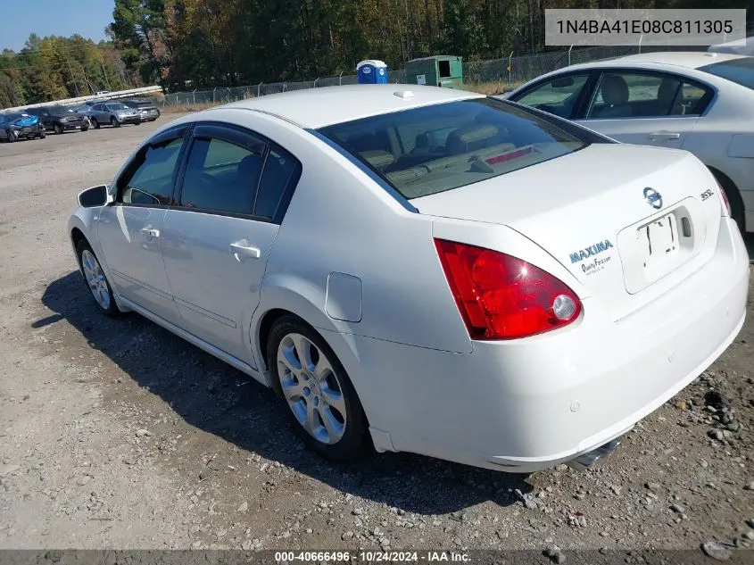 2008 Nissan Maxima 3.5 Sl VIN: 1N4BA41E08C811305 Lot: 40666496