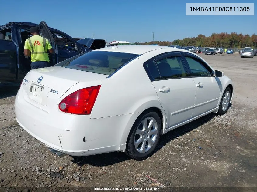 2008 Nissan Maxima 3.5 Sl VIN: 1N4BA41E08C811305 Lot: 40666496