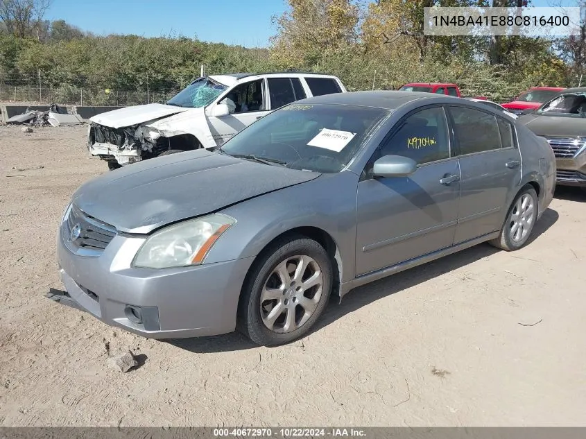 2008 Nissan Maxima 3.5 Sl VIN: 1N4BA41E88C816400 Lot: 40672970