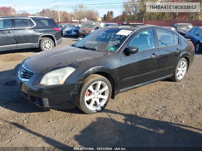 2008 Nissan Maxima 3.5 Se VIN: 1N4BA41E18C833653 Lot: 40741554